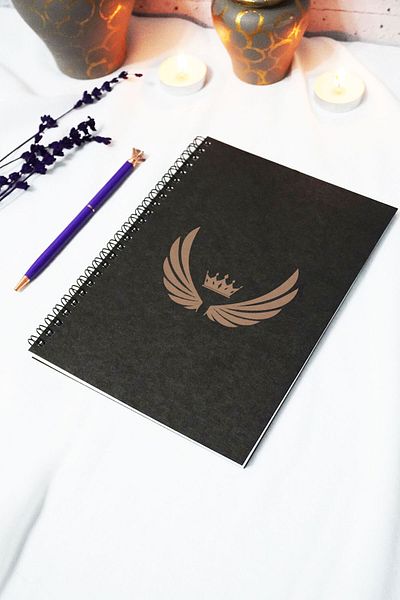 markcat A5 Wing Design Black Kraft Cover Unlined Notebook - 60 Sheets (120 Pages) 15X21 cm - Memory Notebook