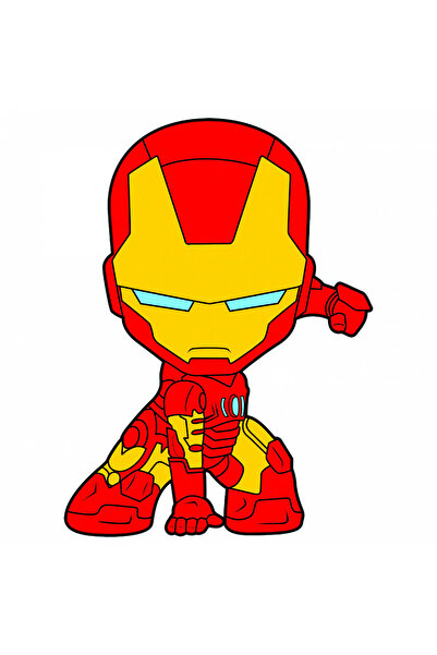 INOVATIX Set de 8 piese, autocolant Chibi Iron Man Marvel, INOVATIX®. 6 cm