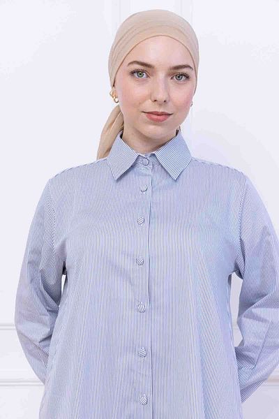 FİDEY Oversize Women's Tunic with Pattern Satin