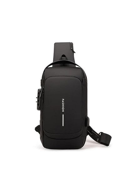 Limitless Men's Sling Shoulder Backpack USB Charging Sport Sling Anti-Theft Shoulder Bag, Waterproof