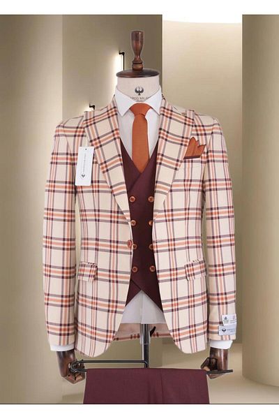 marco mılano Men's Suit, Multicolor, Slim Fit, Waist 1, Size 52