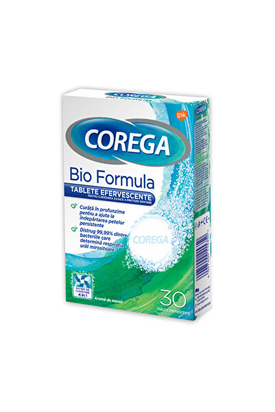 Corega Tablete de curatare pentru proteza dentara Corega Bio Formula, 30 buc