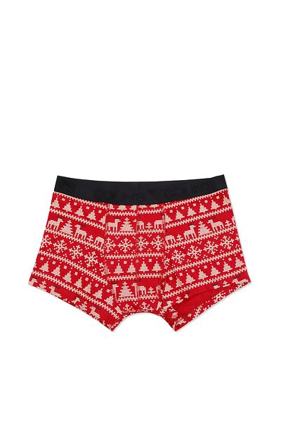 Colin's Modern Fit Printed Men's Red Boxers