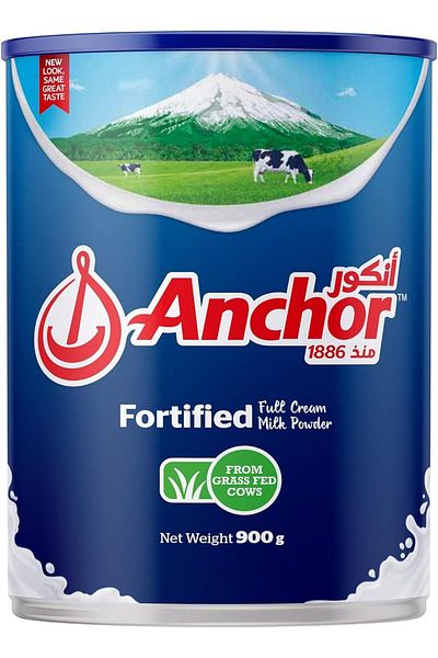 Anchor Milk Powder, Full Cream, Fortified with Vitamins & Minerals, No Preservatives, Ideal for Coff