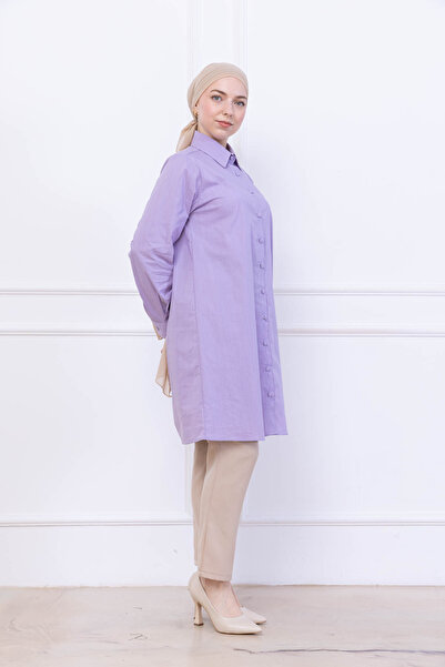 FİDEY OVERSIZE ЖІНОЧА ТУНІКА З ВЗОРЦЕМ З САТЕНУ