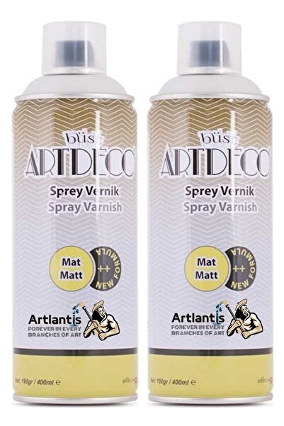 Artlantis Mat Akrilik Vernik 400 ml Sprey 2 Adet Kalıcı Şeffaf Koruma İç ve D...