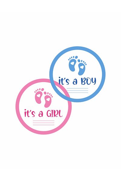 OEM Set of 16 stickers for Gender Reveal party - It's a boy It's a girl, diameter 9 cm
