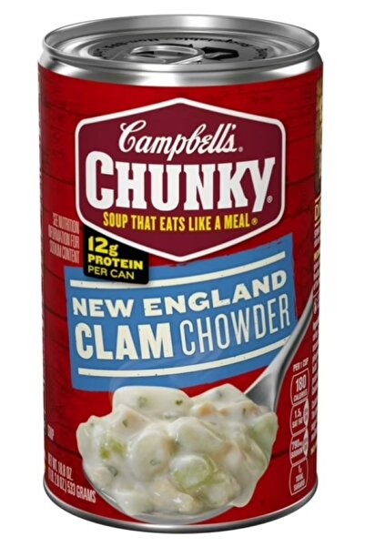 Campbell 's Chunky Soup That Eats Like A Meal New England Clam Chowder Konser...