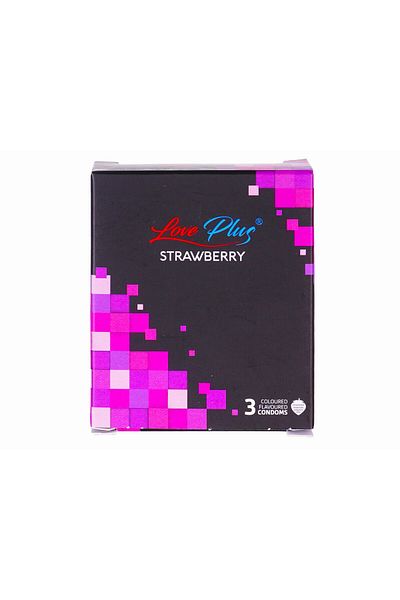 LOVE PLUS Condom, Love Plus Strawberry, 3 pieces