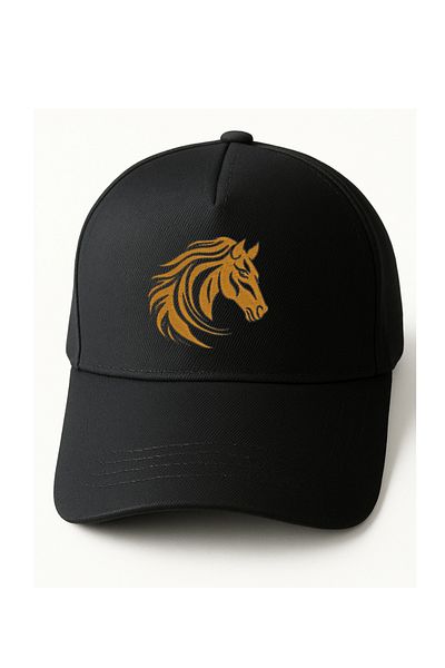 KEYFHOME Black Unisex Sports Hat Summer Cotton Sweatband & Air Holes Embroidered