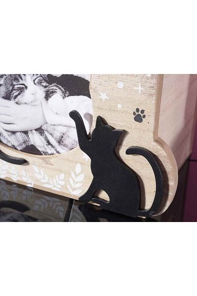 Decorer Set 4 albume foto lemn Pretty Cat 19.5x12x14 cm