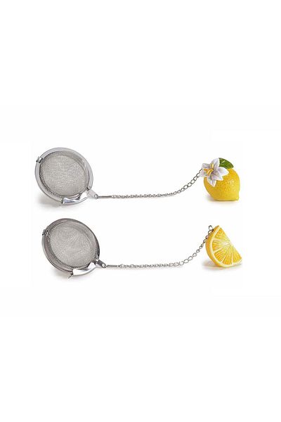 Decorer Set 4 infuzoare de ceai cu decor Lămâie 5,5x4,5x13,5 cm
