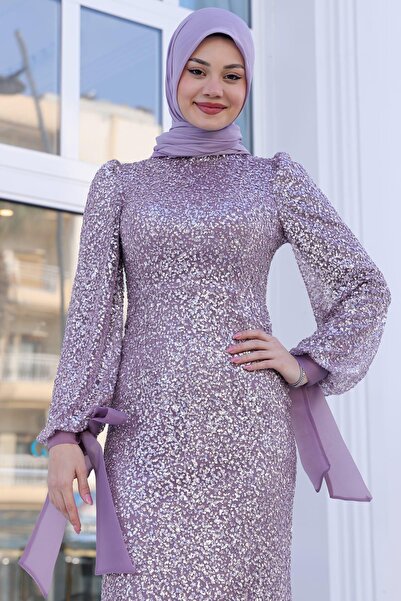 Esilanur Şimal Tesettür Abiye Lavanta
