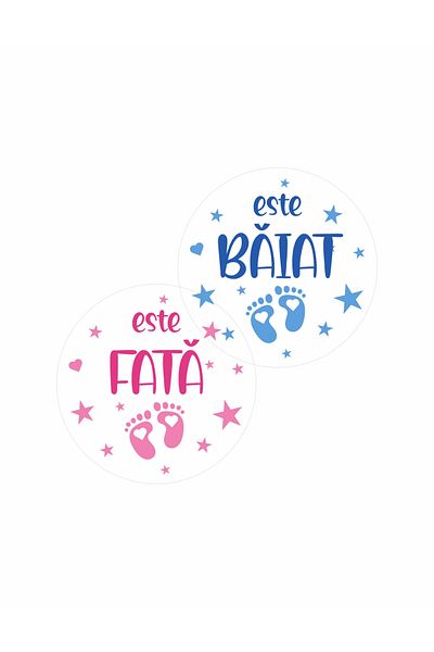 OEM Set of 16 stickers for Gender Reveal party - It's a boy It's a girl, diameter 9 cm, model 2