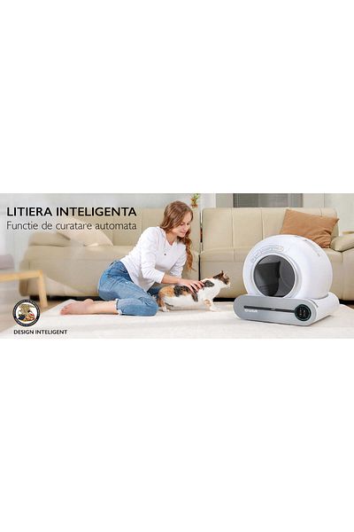 GRUNLUFT Purrfectlitter Smart Automatic Cat Litter Box, White