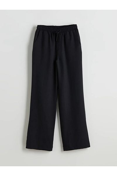 LC Waikiki Xside women's wide leg pants with elastic waistband in black