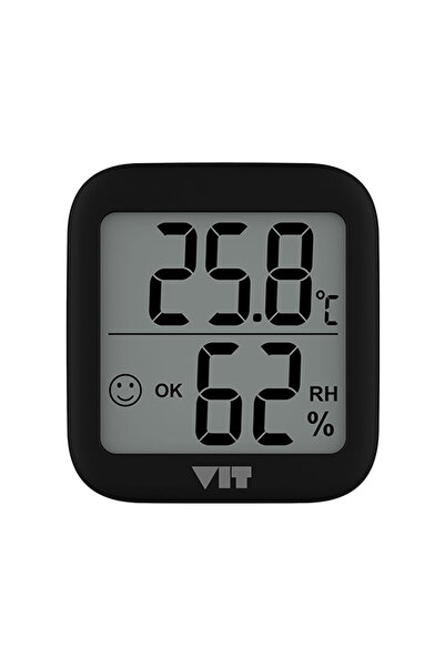 Victory VIT İç Mekan Dijital Isı ve Nem Ölçer Siyah Termometre BVT17