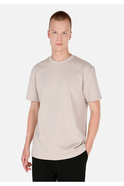 Colin's Comfort Fit Round Neck Men's Stone Short Sleeve T-Shirt