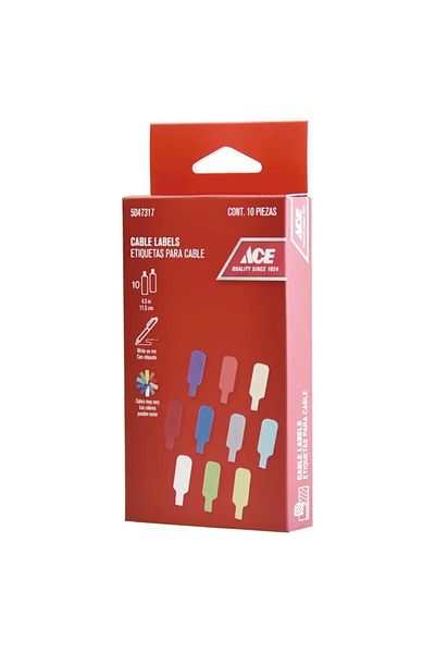 ACE Multicolored Cable Labels Pack (10 Pc.)