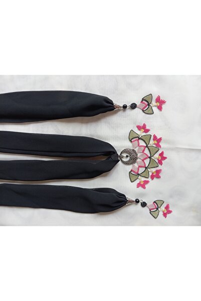 NUMİSTORE İğne oyası siyah renk fular