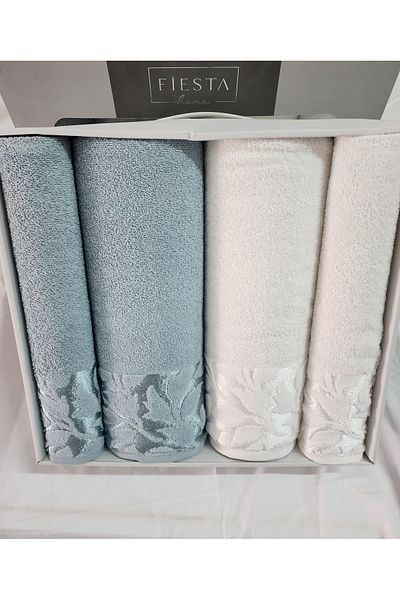 cacao home Set prosoape de baie Fiesta din 4 piese Set baie turceasca catifea jacquard 100% bumbac Noul sezon