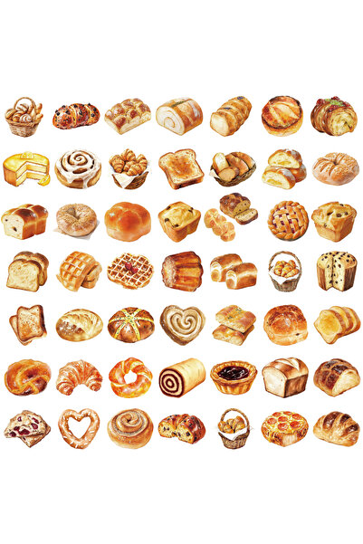 Choice1 100 قطعة أو 50/100 قطعة من ملصقات الخبز اللطيفة، ملصقات ورقية إبداعية...