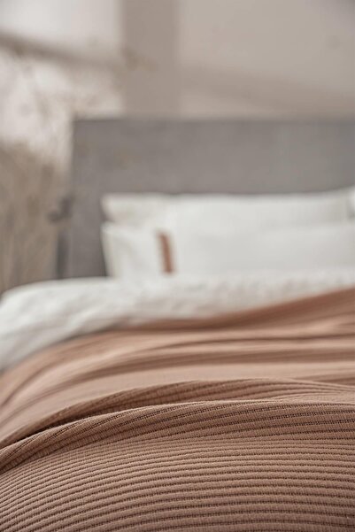 Ecocotton Alessa Double Pique Set 100% Organic Cotton Jacquard Terra 260X240 cm