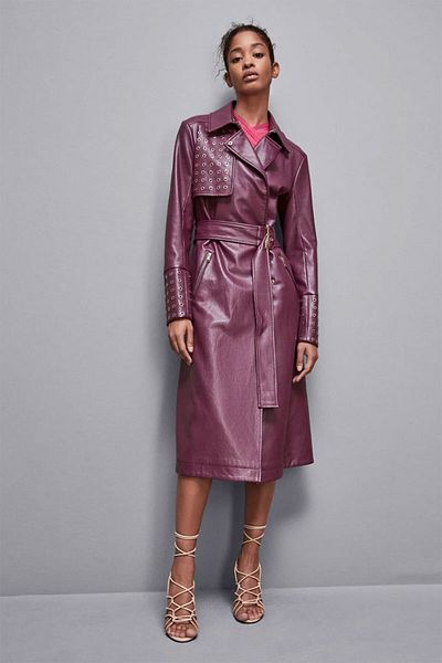 Patrizia Pepe ECO-LEATHER TRENCH COAT - PATRIZIA PEPE - 44, BLACK