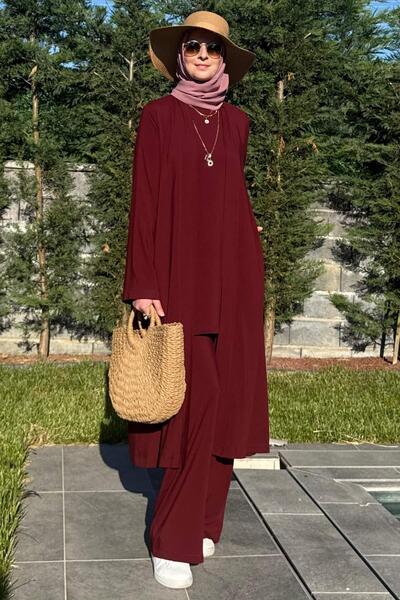 Rabia Şamlı Yaren Τριπλό Σετ Claret Red