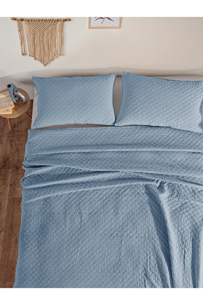 BED LİNE Cambridge yatak örtüsü seti tek kişilik mavi kutulu