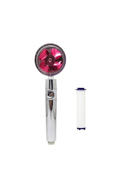Choice Red with filter New Propeller Driven Shower Head Cotton Filter Turbocharged High Pressure Handheld S