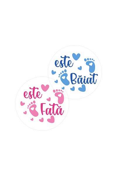 OEM Set of 16 stickers for Gender Reveal party - It's a boy It's a girl, diameter 9 cm, model 3