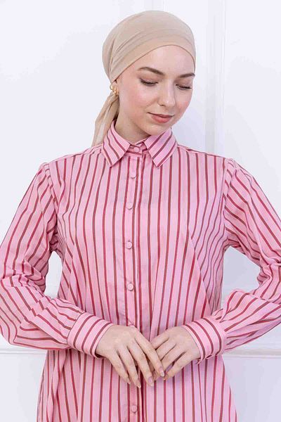 FİDEY Oversize Women's Tunic with Pattern Satin