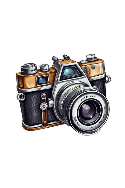 INOVATIX Set de 8 bucăți, autocolant cu aparat foto antic, INOVATIX®. 6 cm