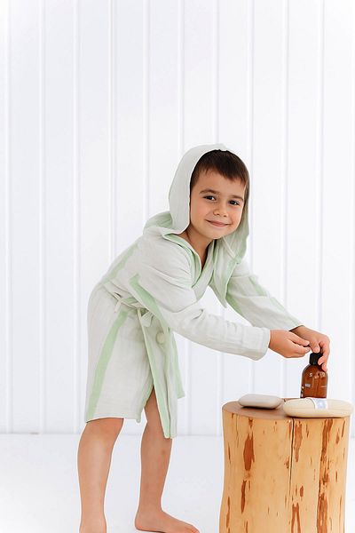 Tuğba Kuğu 4 Layer Muslin Bathrobe - Line Series