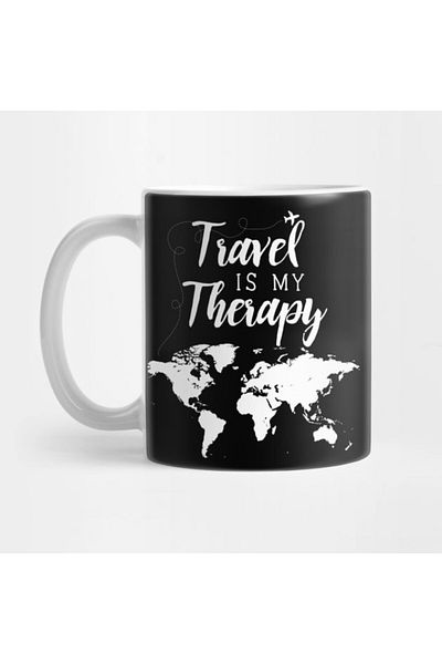 Pixxa Travel Is My Therapy - Travel Love - Traveler Mug