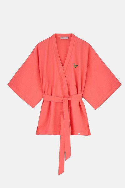 WWF Market Goliath Bird Winged Butterfly Tencel ™   Kimono - Fuchsia
