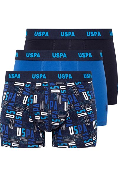 U.S. Polo Assn. U.S. Polo Assn. Men's 80509 Navy Blue-Sax-Printed 3-Piece Boxer