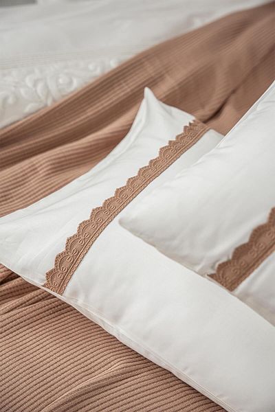 Ecocotton Alessa Double Pique Set 100% Organic Cotton Jacquard Terra 260X240 cm