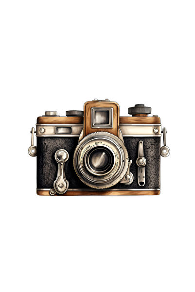 INOVATIX Set de 8 bucăți, autocolant cu aparat foto antic, INOVATIX®. 6 cm