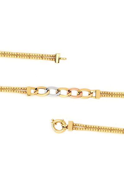 MOHI Fine Jewellery 14k white rose and yellow gold bracelet