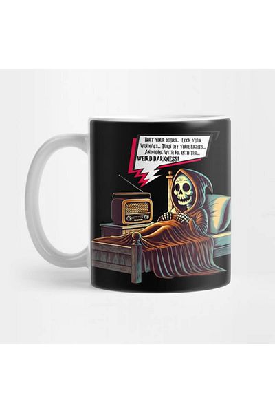 Pixxa Grin Reaper in Bed with Radio Mug Cup