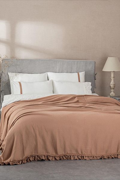 Ecocotton Alessa Double Pique Set 100% Organic Cotton Jacquard Terra 260X240 cm