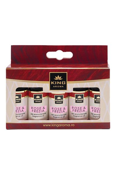 KingAroma Pack of 5 aromatherapy scented oils Rose & Freesia, Kingaroma, 10 ml