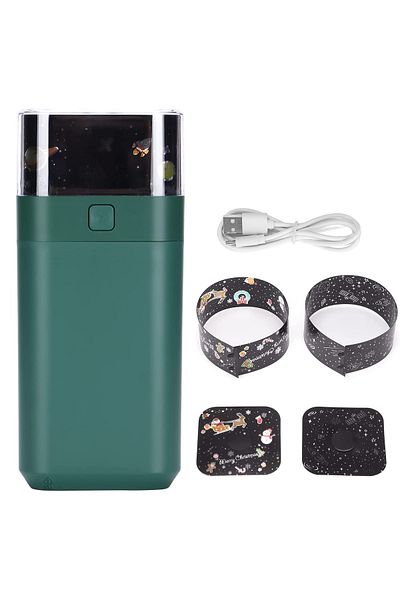 zola Umidificator cu proiecție, difuzor de arome, 3 diapozitive de imagine, USB, 5 moduri, 14,5x 6,5 cm, verde