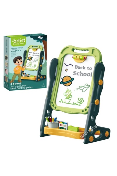 WePro Store Tablă de desen verde cu două fețe, cu jocuri, fețe magnetice și c...