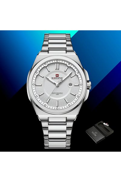 Naviforce Men's Watch Stainless Steel Male Quartz Sports Wristwatches Date Clock