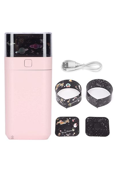 zola Umidificator cu proiecție, difuzor de arome, 3 diapozitive de imagine, USB, 5 moduri, 14,5x 6,5 cm, roz