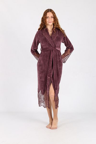 Nuşa Robă elegantă și elegantă din dantelă Niki din catifea din bumbac