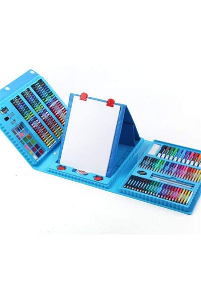 WePro Store XXL Complete Drawing and Painting Set, 208 Elements, Blue